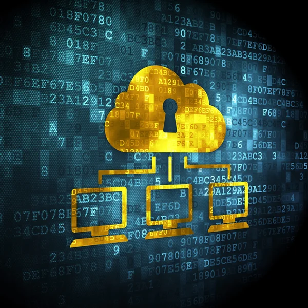 Wolk technologie concept: Cloud netwerk op digitale achtergrond — Stockfoto