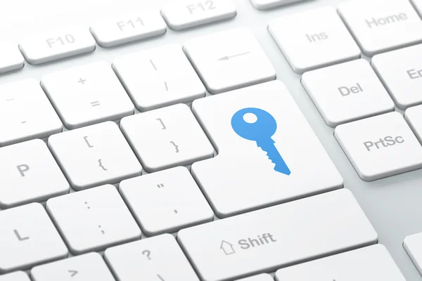 Säkerhetskoncept: nyckel på dator tangentbord bakgrund — Stockfoto