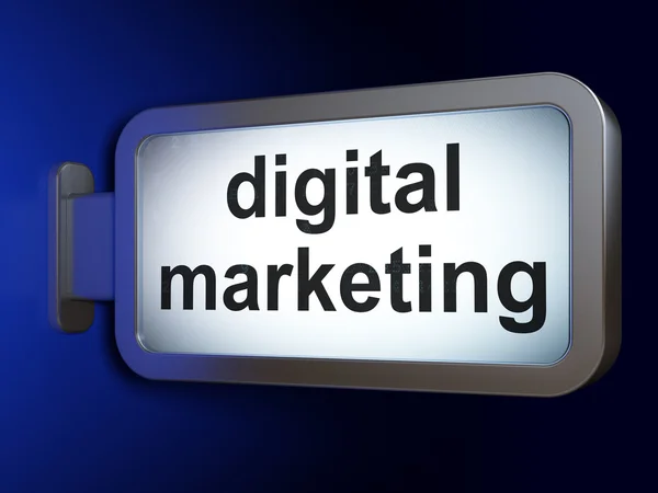 Concepto de marketing: Marketing digital en el fondo de la cartelera —  Fotos de Stock