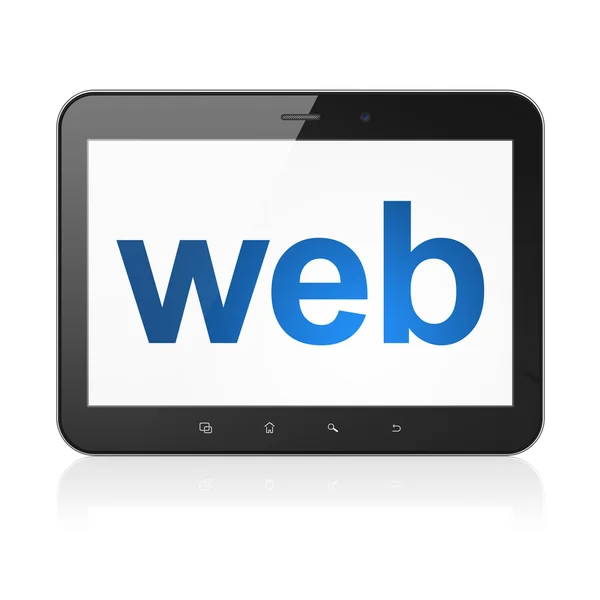 Koncepce designu webu: Web na počítači tablet pc — Stock fotografie
