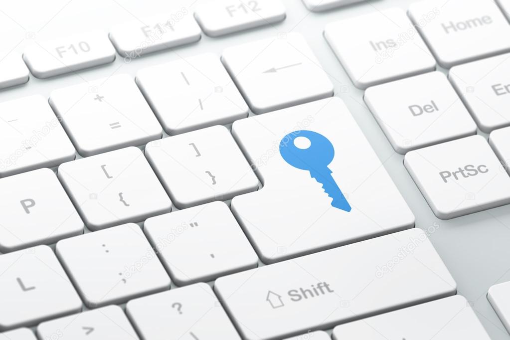 Safety concept: Key on computer keyboard background Stock Photo by ...