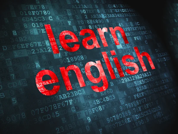 Concetto educativo: imparare l'inglese su sfondo digitale — Foto Stock