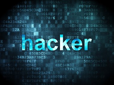 Güvenlik kavramı: Hacker dijital arka plan üzerinde