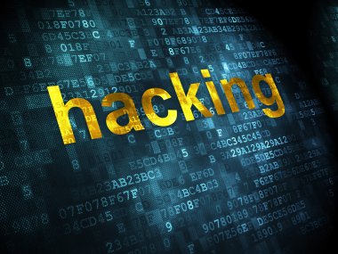 Gizlilik kavramı: dijital arka plan üzerinde Hacking