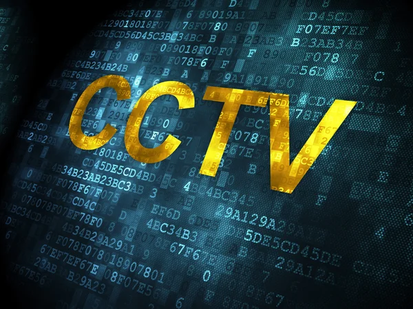 Concept de protection : CCTV sur fond numérique — Photo