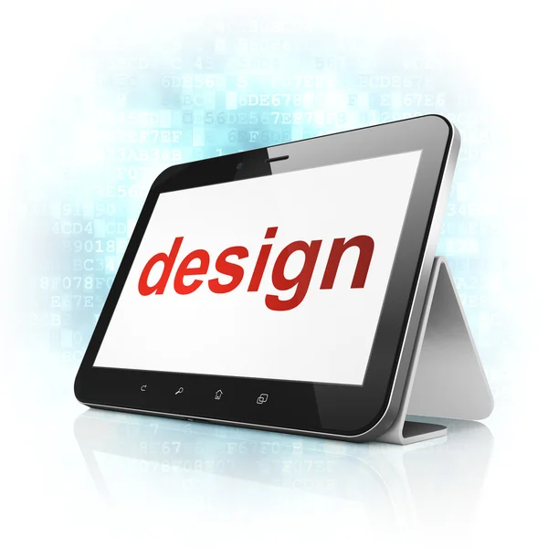 Concepto de comercialización: Diseño en tablet PC — Foto de Stock