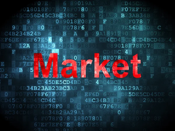 Concepto de negocio: Mercado sobre fondo digital —  Fotos de Stock