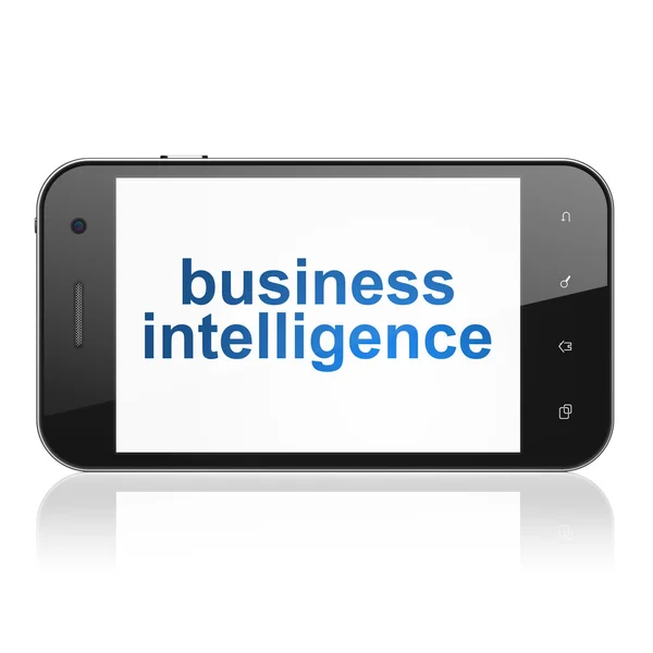 Concetto di finanza: Business Intelligence su smartphone — Foto Stock