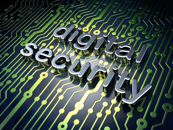 Concepto de privacidad: Seguridad digital en el fondo de la placa de circuito — Foto de Stock