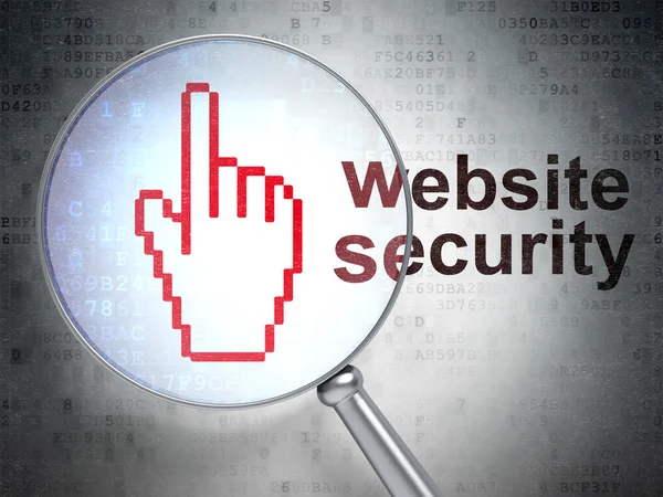 Web utvecklingskoncept: musmarkören och webbplats säkerhet med — Stockfoto