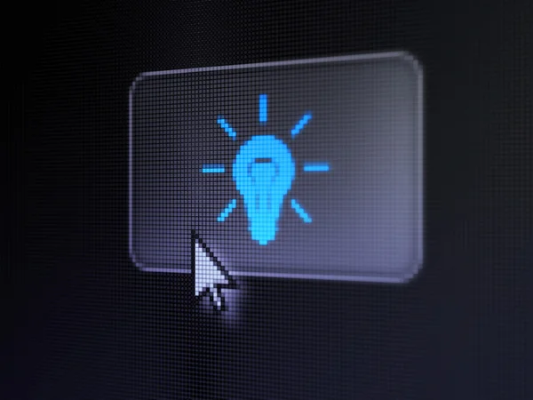 Finance concept: Light Bulb on digital button background — Stock Photo, Image
