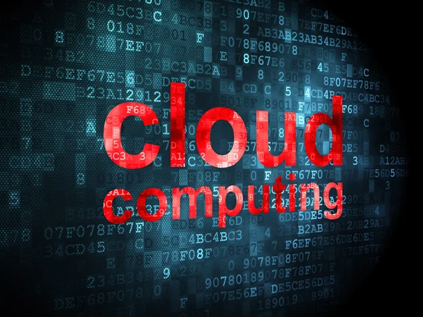 Cloud síťový koncept: Cloud Computing na digitální pozadí — Stock fotografie