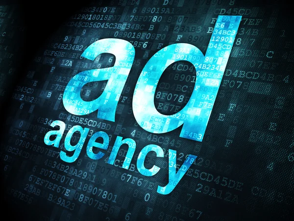 Reclame concept: Ad Agency op digitale achtergrond — Stockfoto