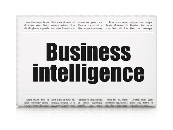 Концепция финансовых новостей: заголовок газеты Business Intelligence — стоковое фото