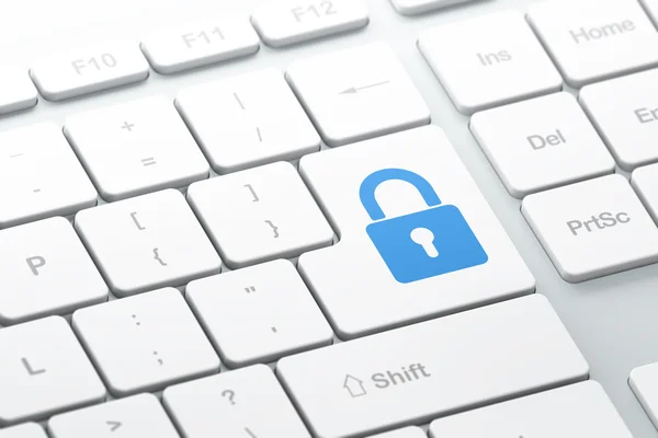 Privacy concept: Closed Padlock on computer keyboard background — Stock Photo, Image