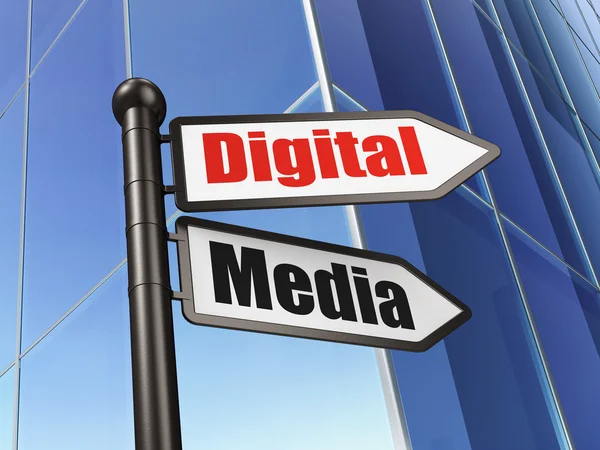 Advertising concept: Digital Media on Building background — Stock Photo, Image
