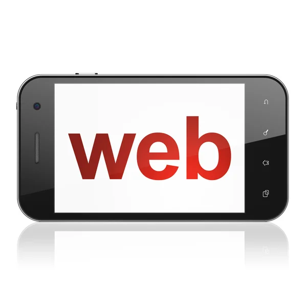 Web Tasarım: Web smartphone cep telefonu ile — Stok fotoğraf