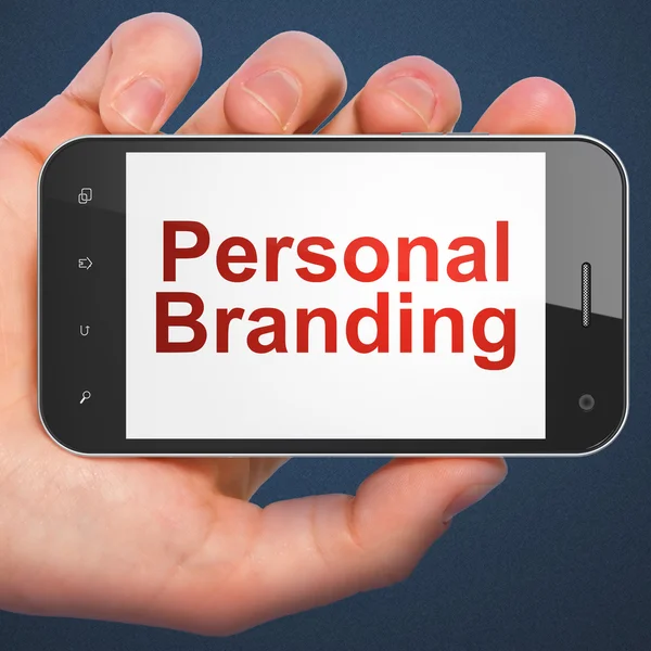 Marketing koncept: personlig Branding på smartphone — Stockfoto