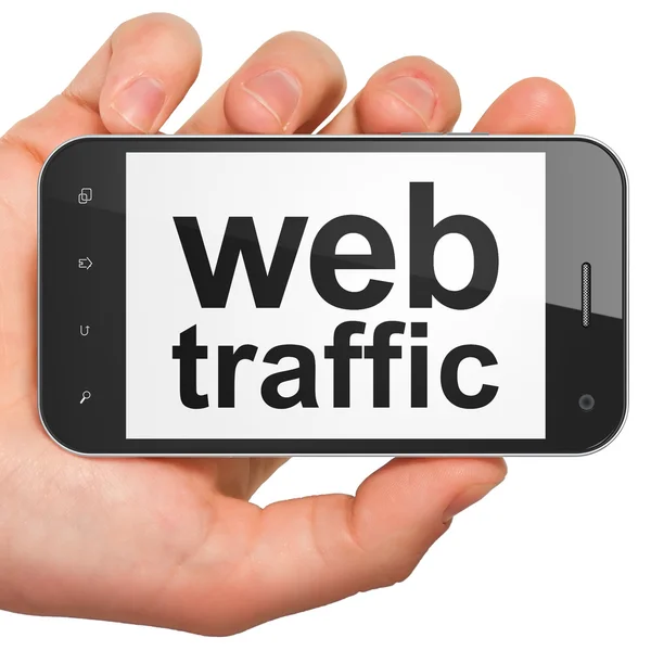 Concept de développement web SEO : Web Traffic sur smartphone — Photo