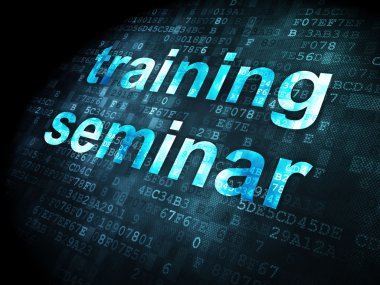 Eğitim kavramı: dijital arka plan üzerinde Eğitim Semineri