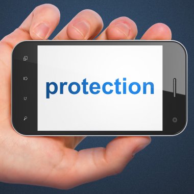 Gizlilik kavramı: smartphone cep telefonu ile koruma