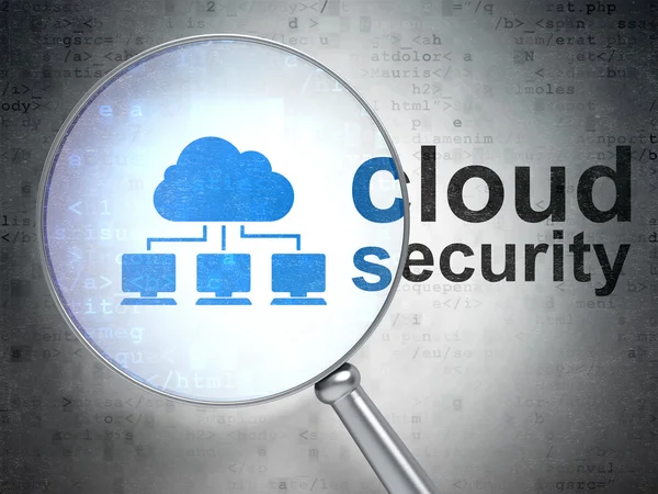 Chmura koncepcji sieci: sieci chmura i Cloud Security z — Zdjęcie stockowe