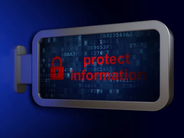 Protection concept: Protect Information and Closed Padlock on bi — Stock Photo, Image