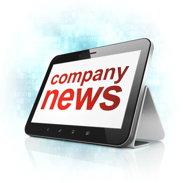 Concepto de noticias: Noticias de la empresa en el ordenador tablet PC — Foto de Stock