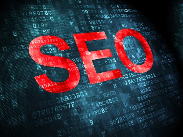 Concetto di web design SEO: SEO su sfondo digitale — Foto Stock