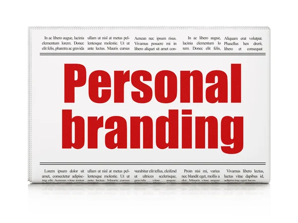 Concepto de noticias de marketing: titular del periódico Personal Branding —  Fotos de Stock