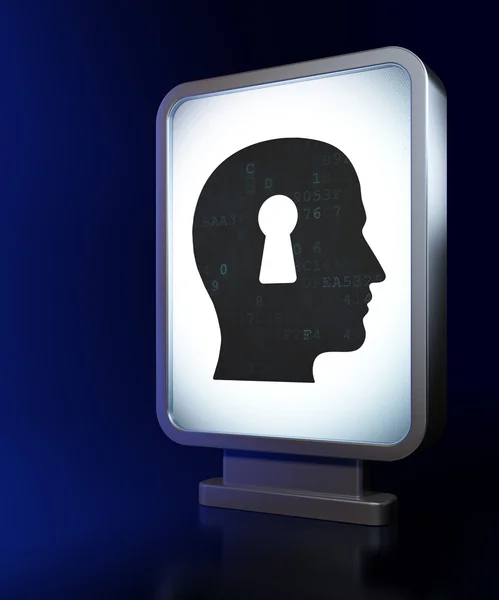 Advertising concept: Head With Keyhole on billboard background — Stock Photo, Image