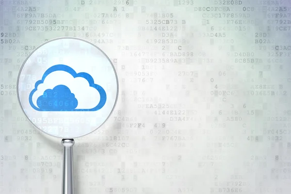 Cloud computing koncept: molnet med optiska glas på digital ba — Stockfoto