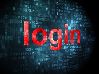 Koruma kavramı: dijital arka plan üzerinde oturum açma