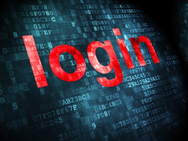 Koruma kavramı: dijital arka plan üzerinde oturum açma