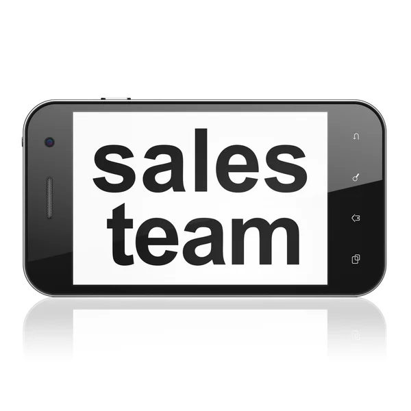 Marketingové koncepce: obchodní tým na smartphone — Stock fotografie