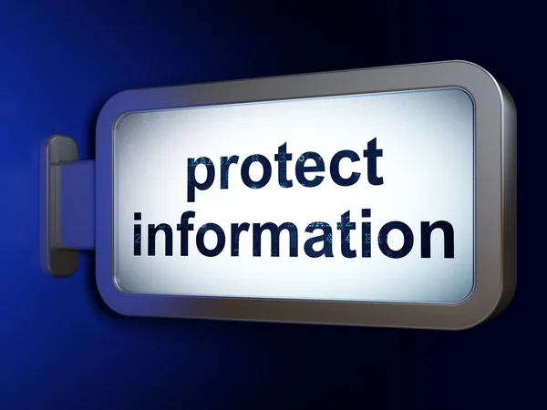 Έννοια ασφάλεια: προστασία των πληροφοριών σε πινακίδα φόντο — Φωτογραφία Αρχείου