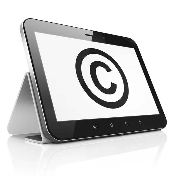 Concepto de la ley: Copyright en la computadora de la tableta PC — Foto de Stock