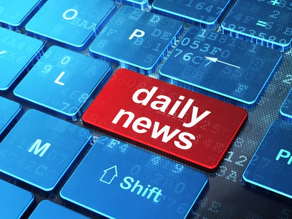 Concetto di notizie: Daily News su sfondo tastiera del computer — Foto Stock