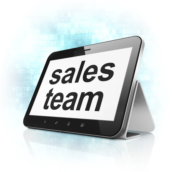 Concepto de marketing: Equipo de Ventas en Tablet PC — Foto de Stock