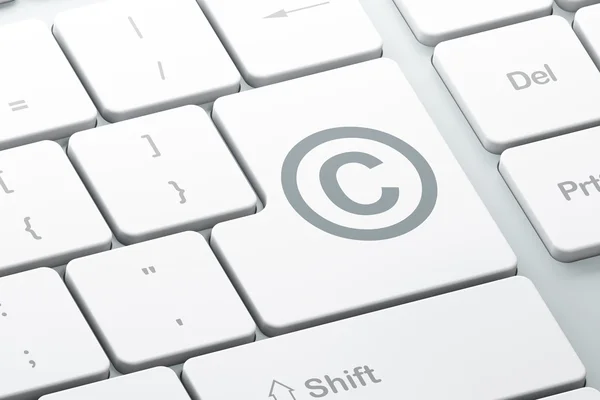 Concetto di legge: Copyright su sfondo tastiera del computer — Foto Stock