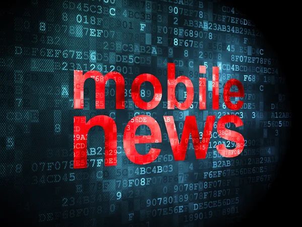Concepto de noticias: Noticias móviles sobre fondo digital —  Fotos de Stock