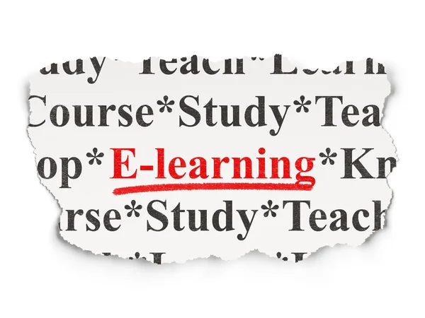 Education concept: E-learning on Paper background — Stock Photo, Image