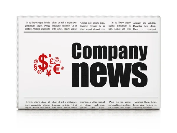 News news concept: newspaper with Company News and Finance Symbo — Stock Photo, Image