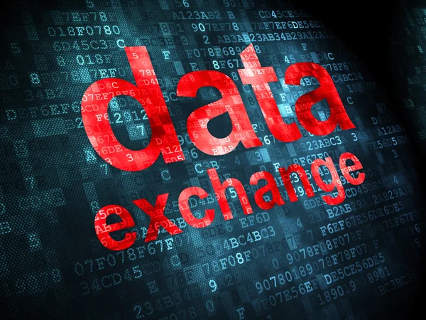 Conceito de dados: Intercâmbio de dados em contexto digital — Fotografia de Stock