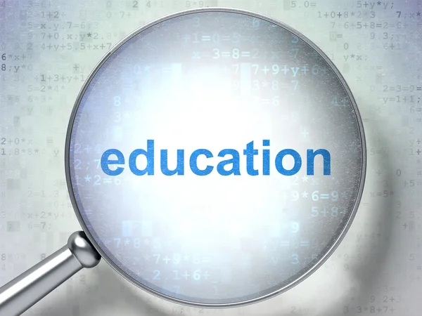 Conceito de educação: Educação com vidro óptico — Fotografia de Stock