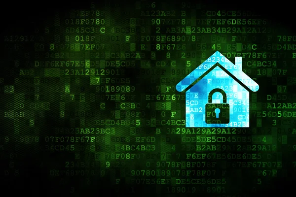 Veiligheidsconcept: Home op digitale achtergrond — Stockfoto