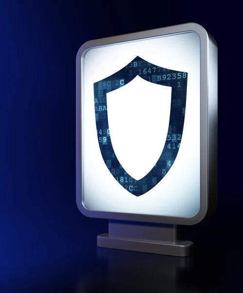 Privacy concept: Contoured Shield on billboard background — Stock Photo, Image