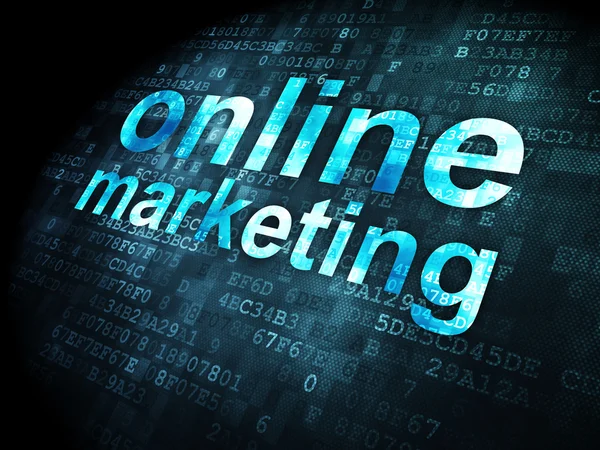 Koncepcji reklamy: Online Marketing na tle cyfrowy — Zdjęcie stockowe