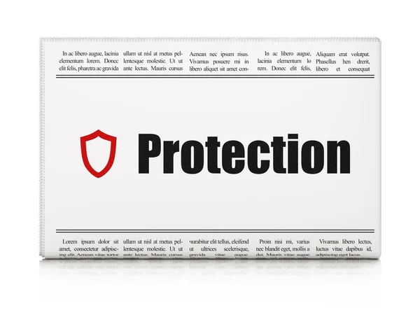 Concetto di sicurezza: giornale con protezione e sagomato S — Foto Stock