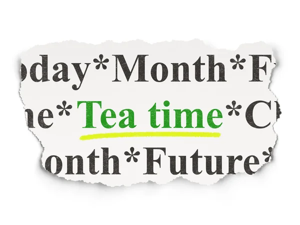 Timeline concept: Tea Time on Paper background — Stock Photo, Image